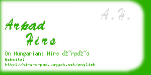 arpad hirs business card